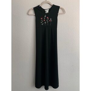 Vintage 90s floral embroidered midi dress